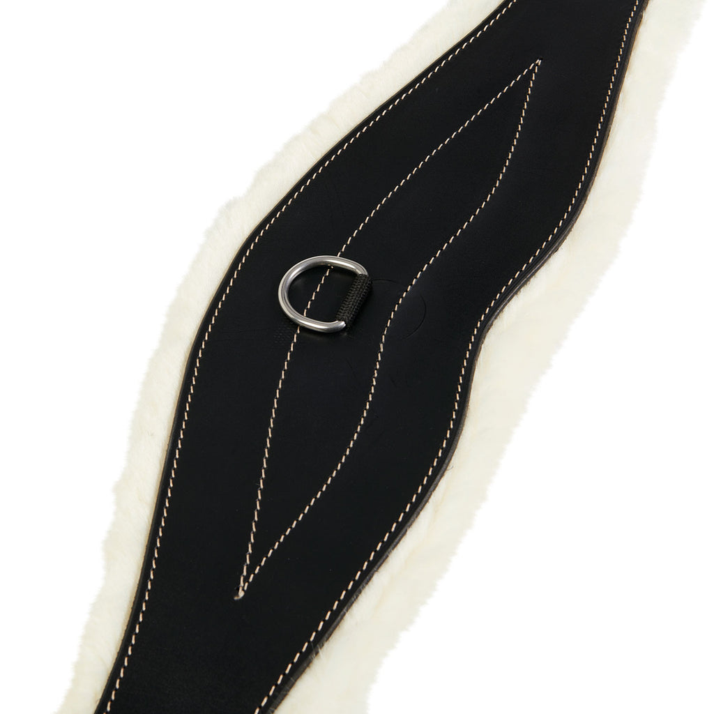 Jumping girth with synthetic lambskin