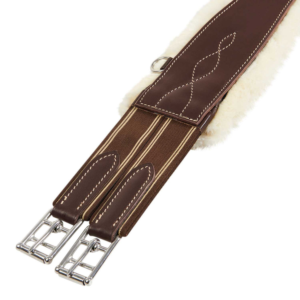 Jumping girth with synthetic lambskin