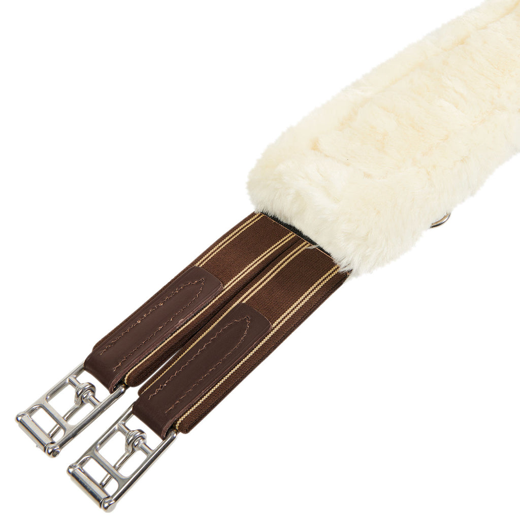 Jumping girth with synthetic lambskin