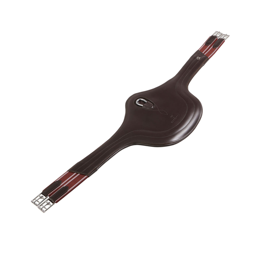 Equestro Jumping girth in leather with protectors