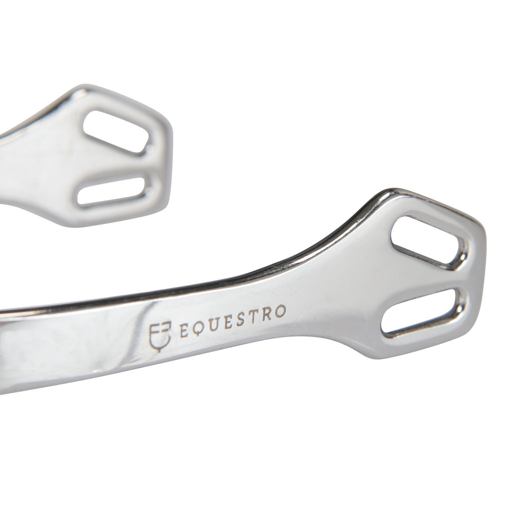 English spurs with horizontal curved rowel