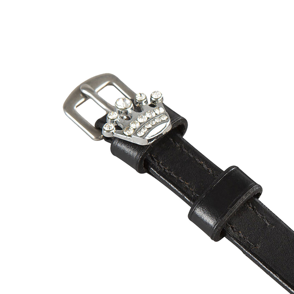 Laces for spurs in leather with rhinestone decorations