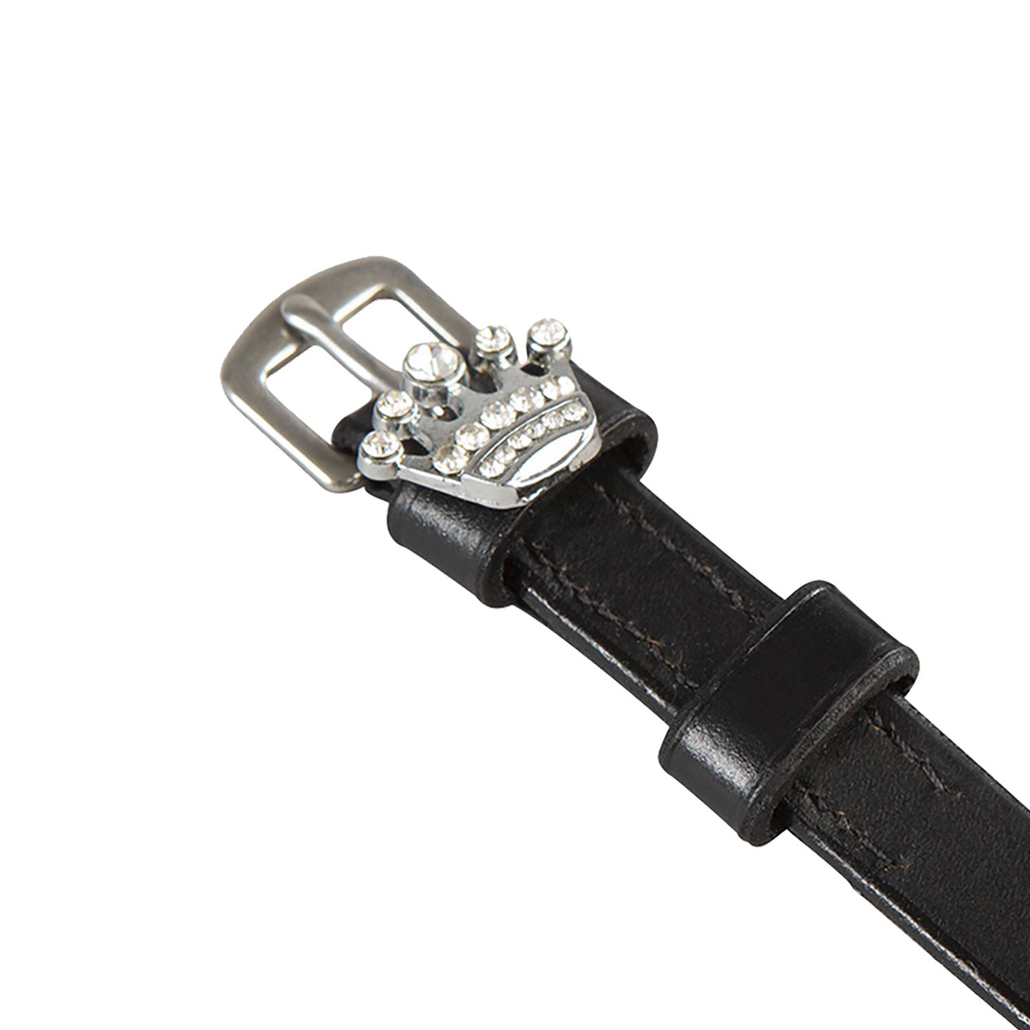 Laces for spurs in leather with rhinestone decorations