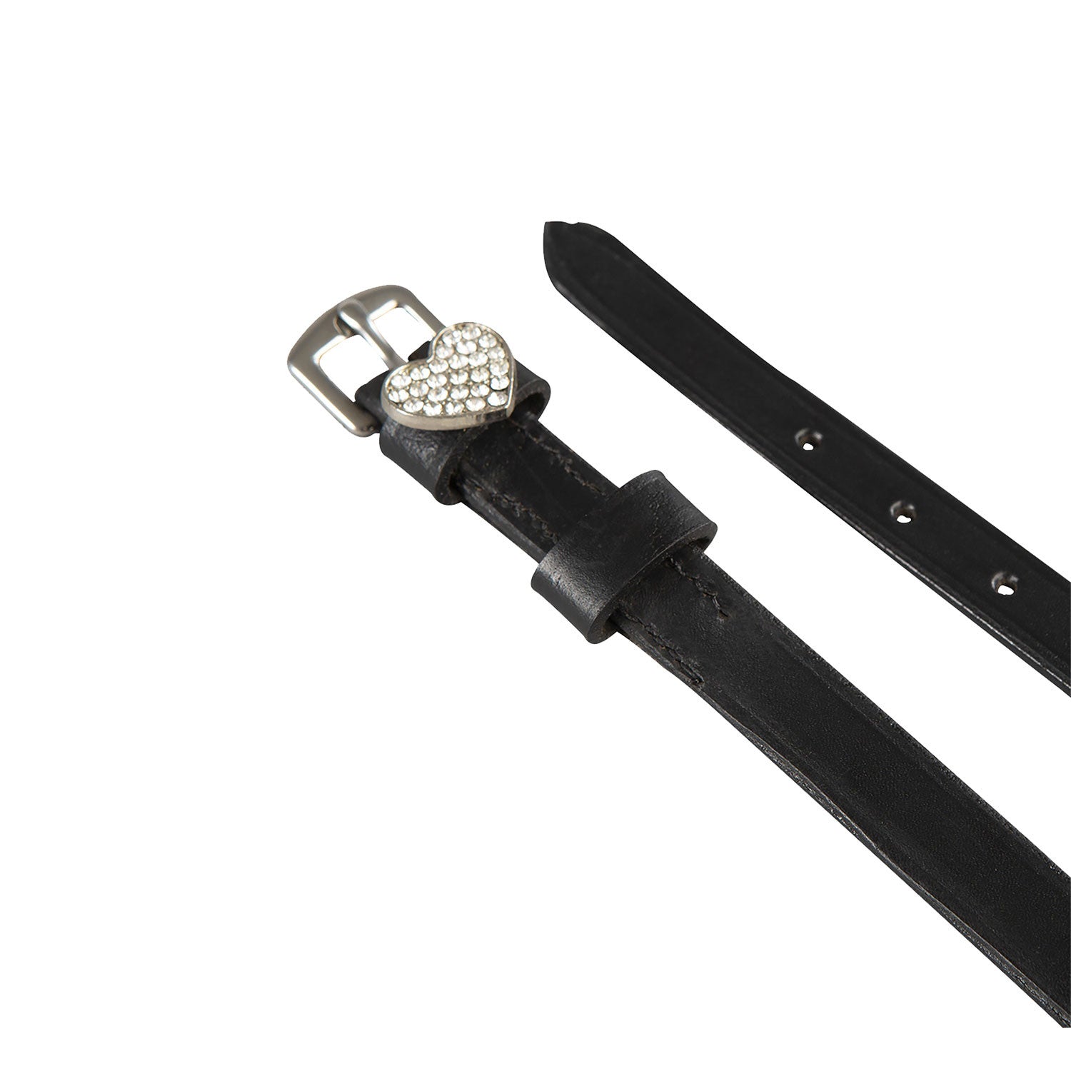 Equestro Laces for spurs in leather with rhinestone decorations
