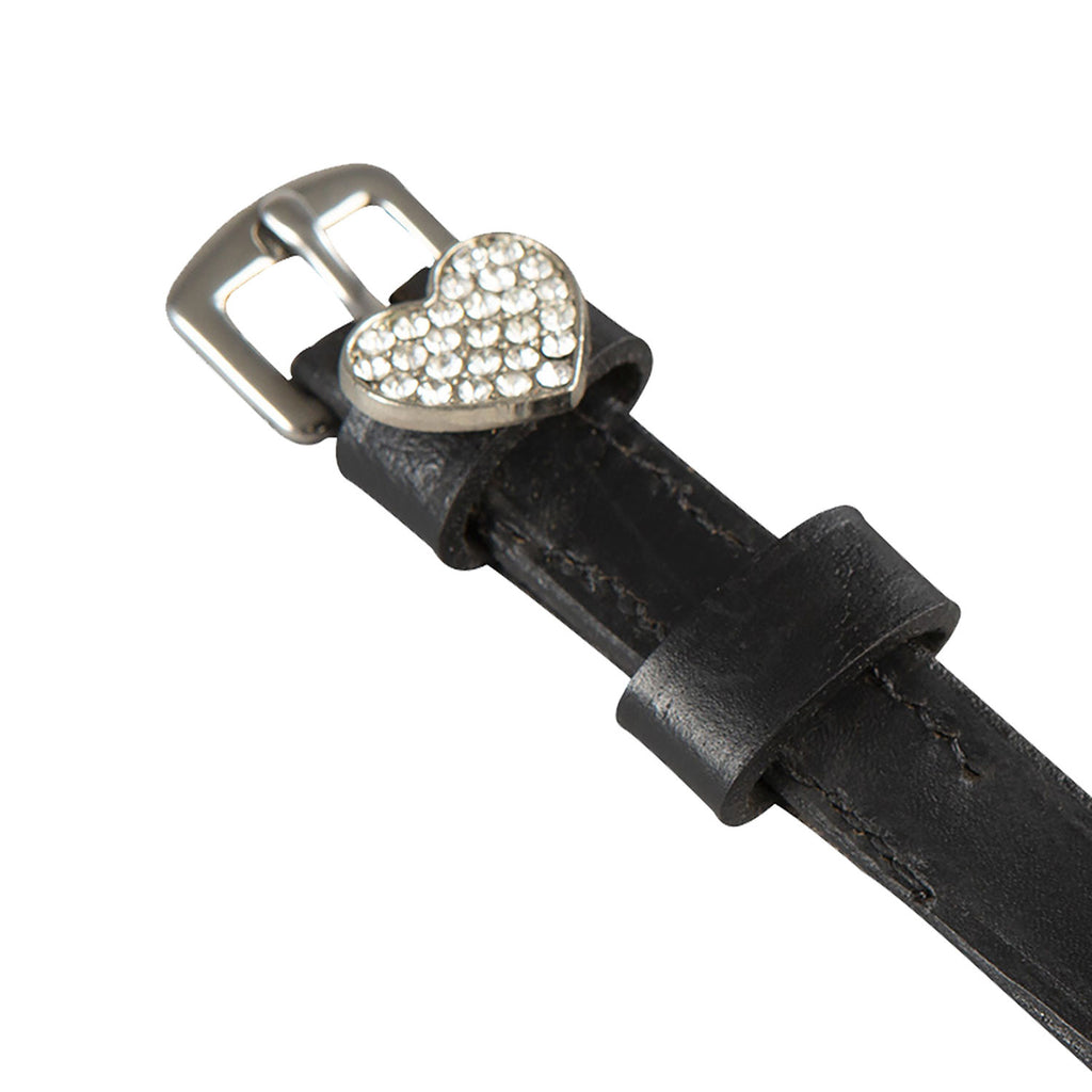 Laces for spurs in leather with rhinestone decorations