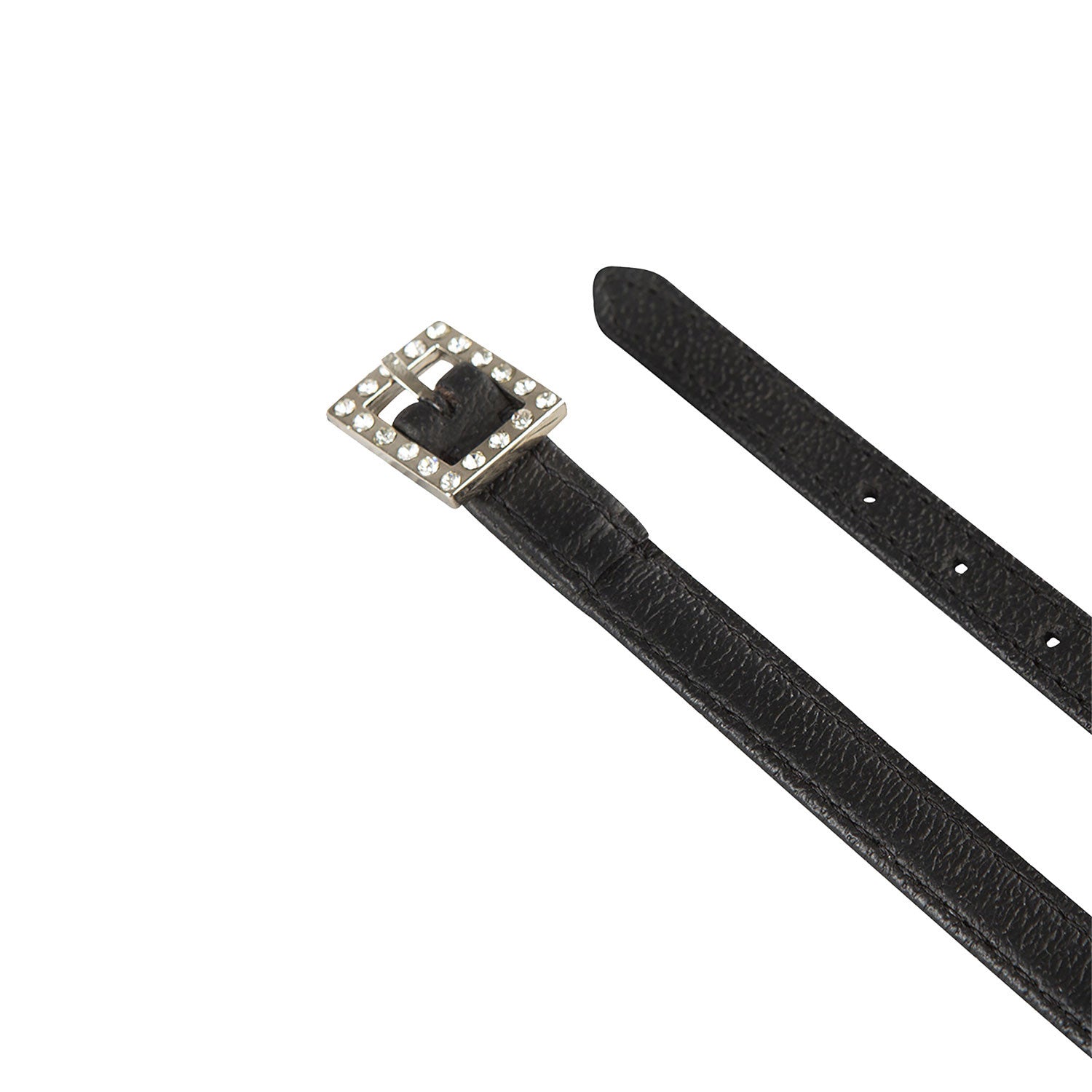 Equestro Laces for spurs in leather with rhinestone decorations