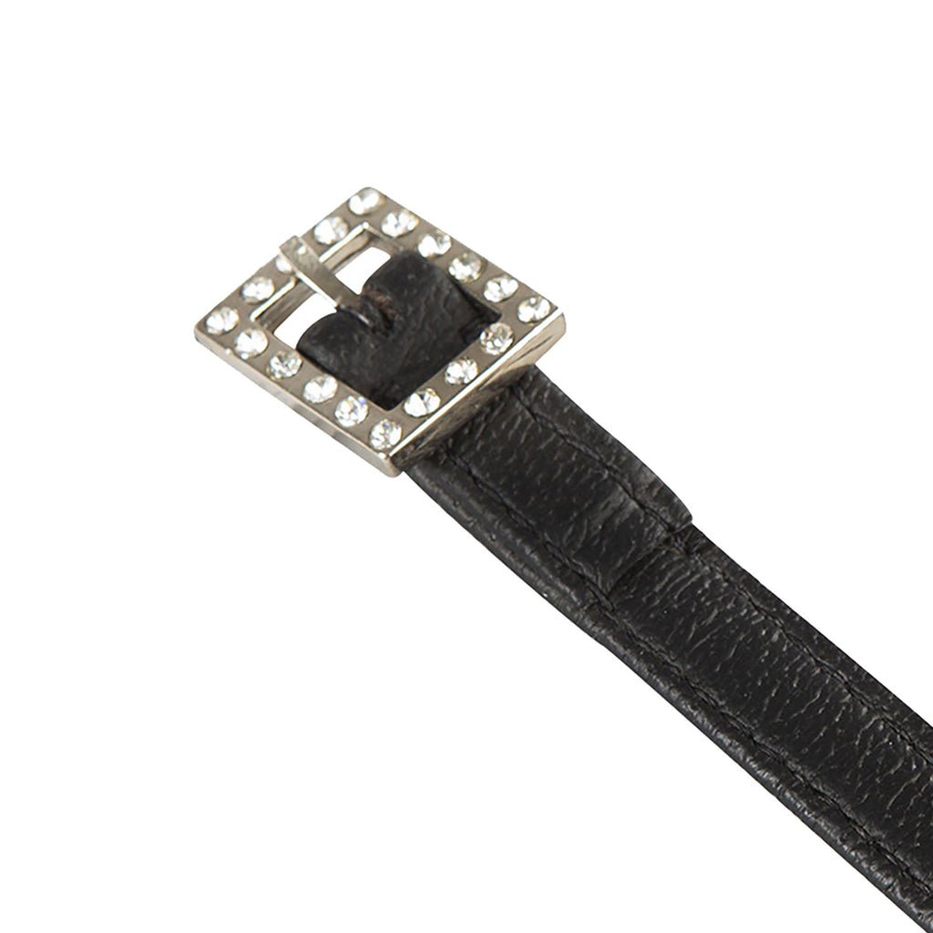 Laces for spurs in leather with rhinestone decorations