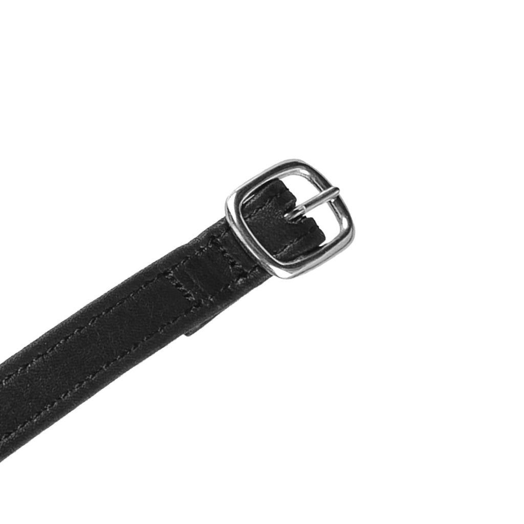 Spur straps in double leather and silver buckle