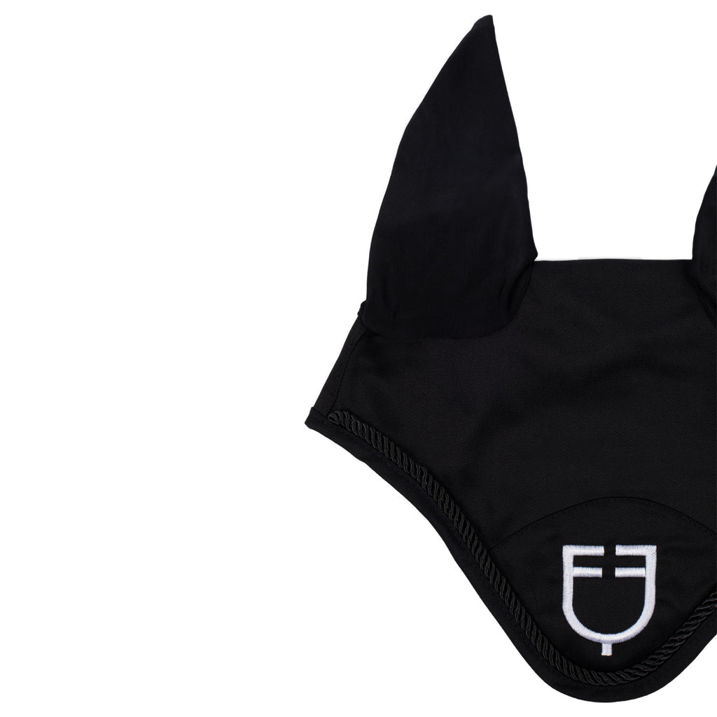 Fly veil in cotton with central logo