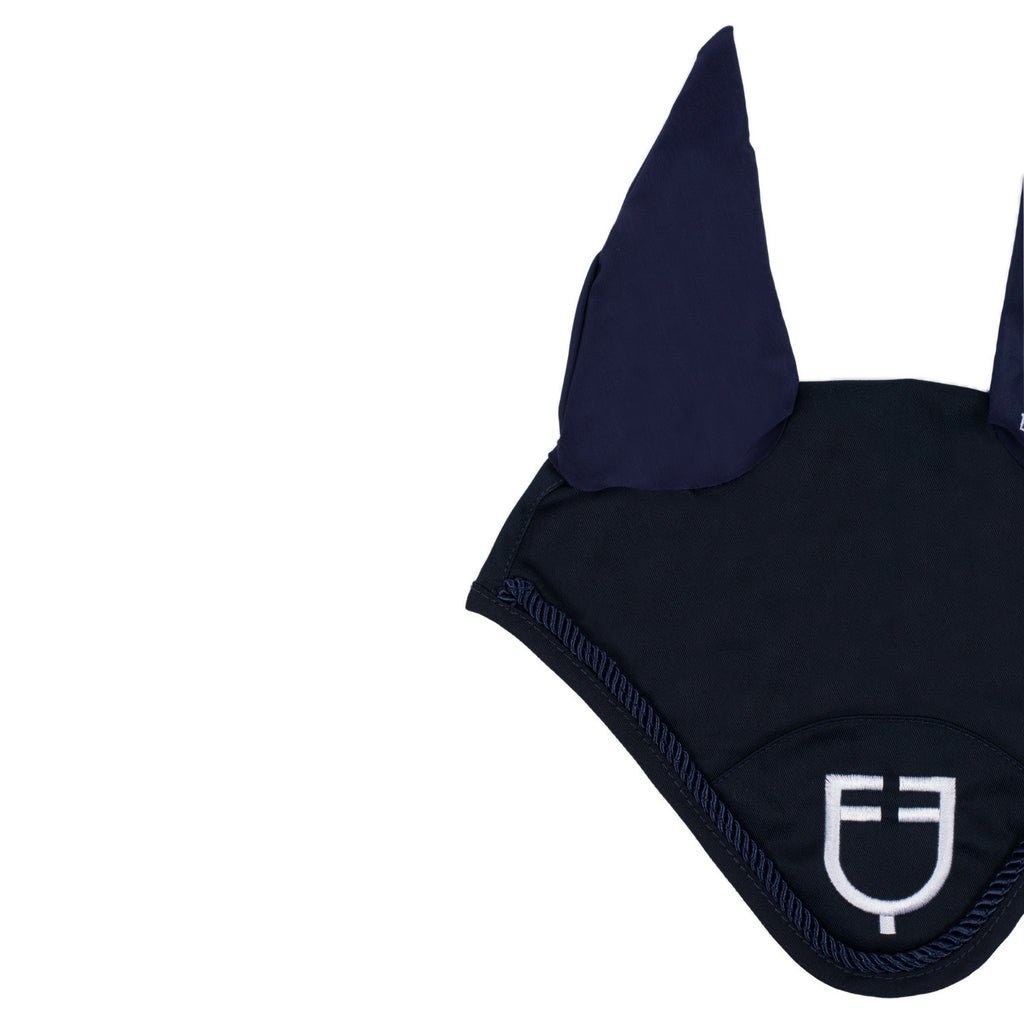 Fly veil in cotton with central logo