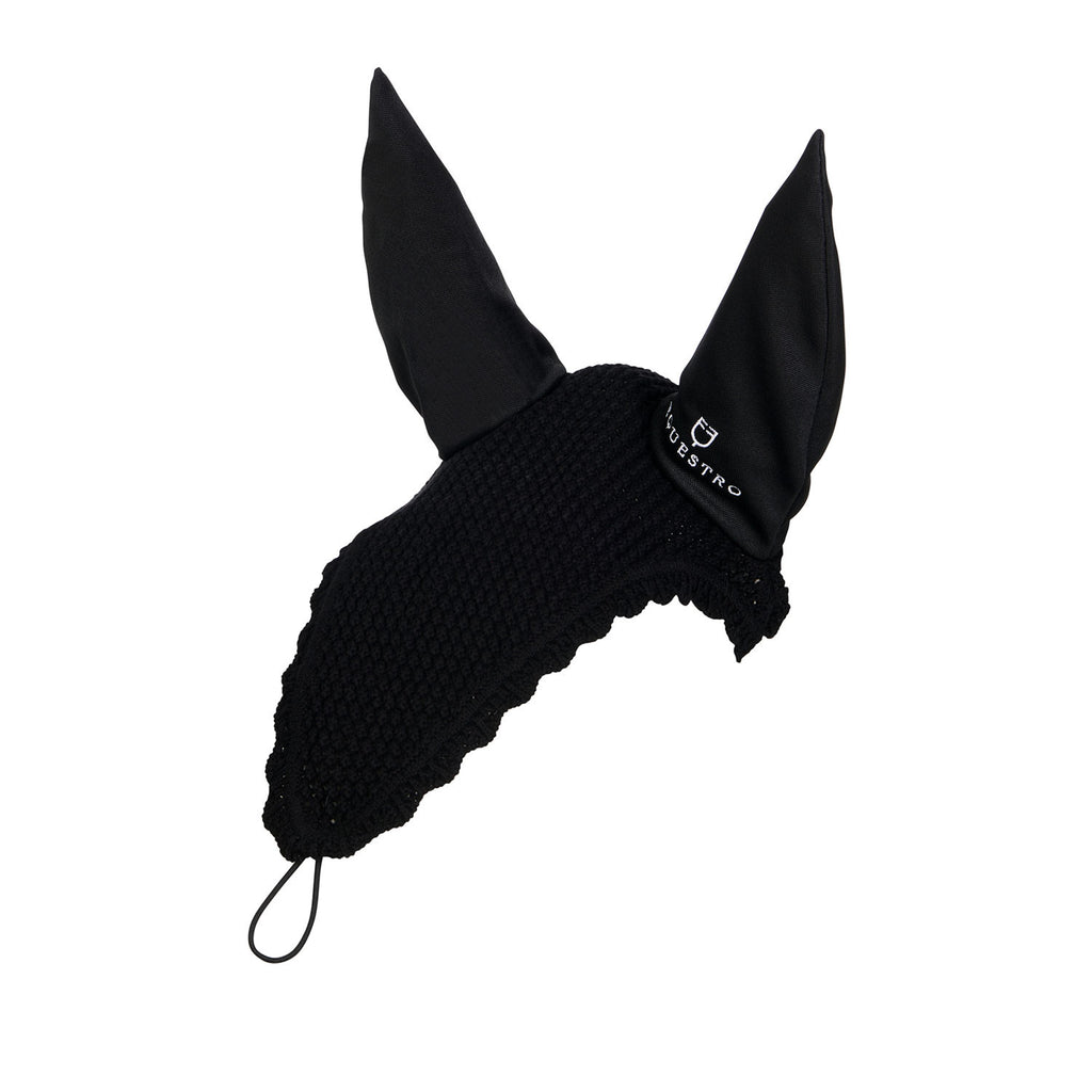 Knitted fly veil with elastic front strap