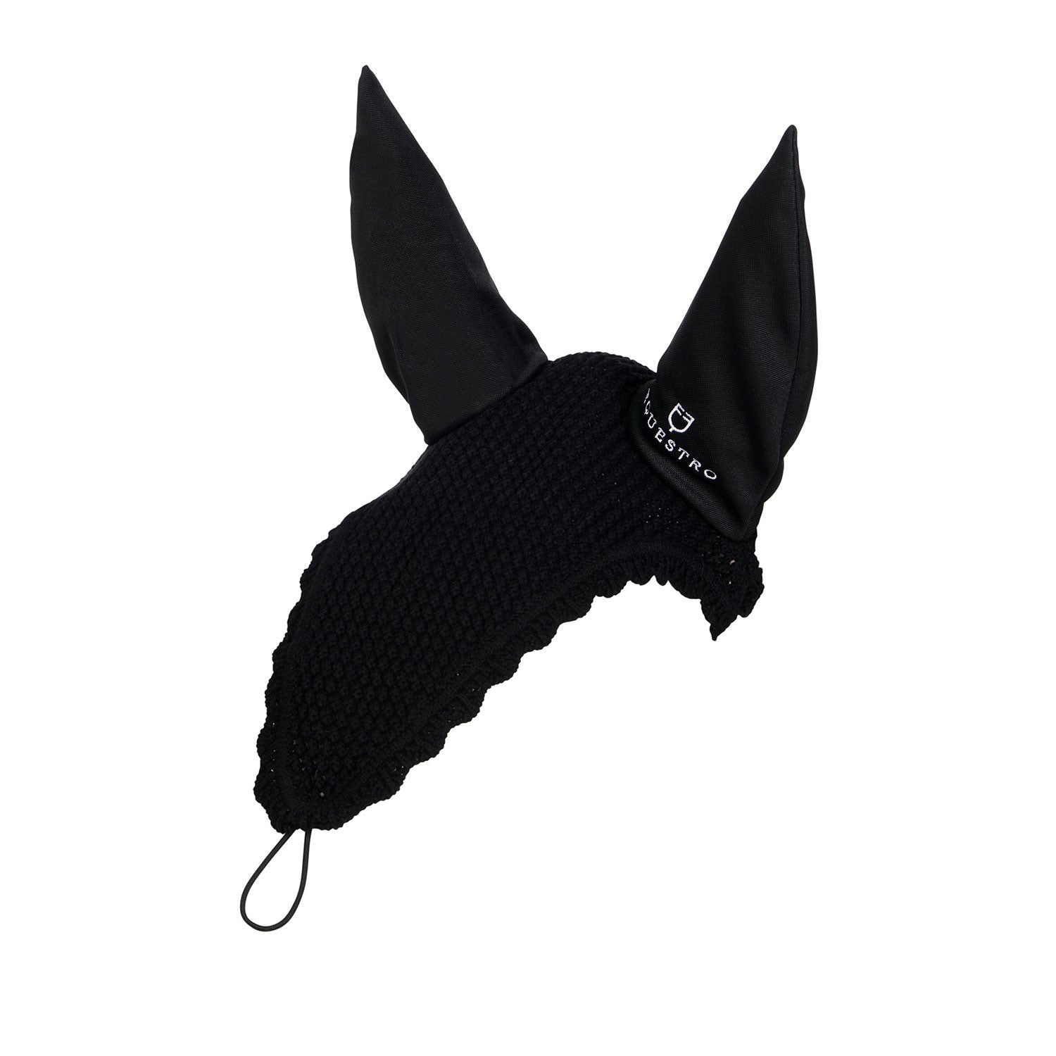 Knitted fly veil with elastic front strap
