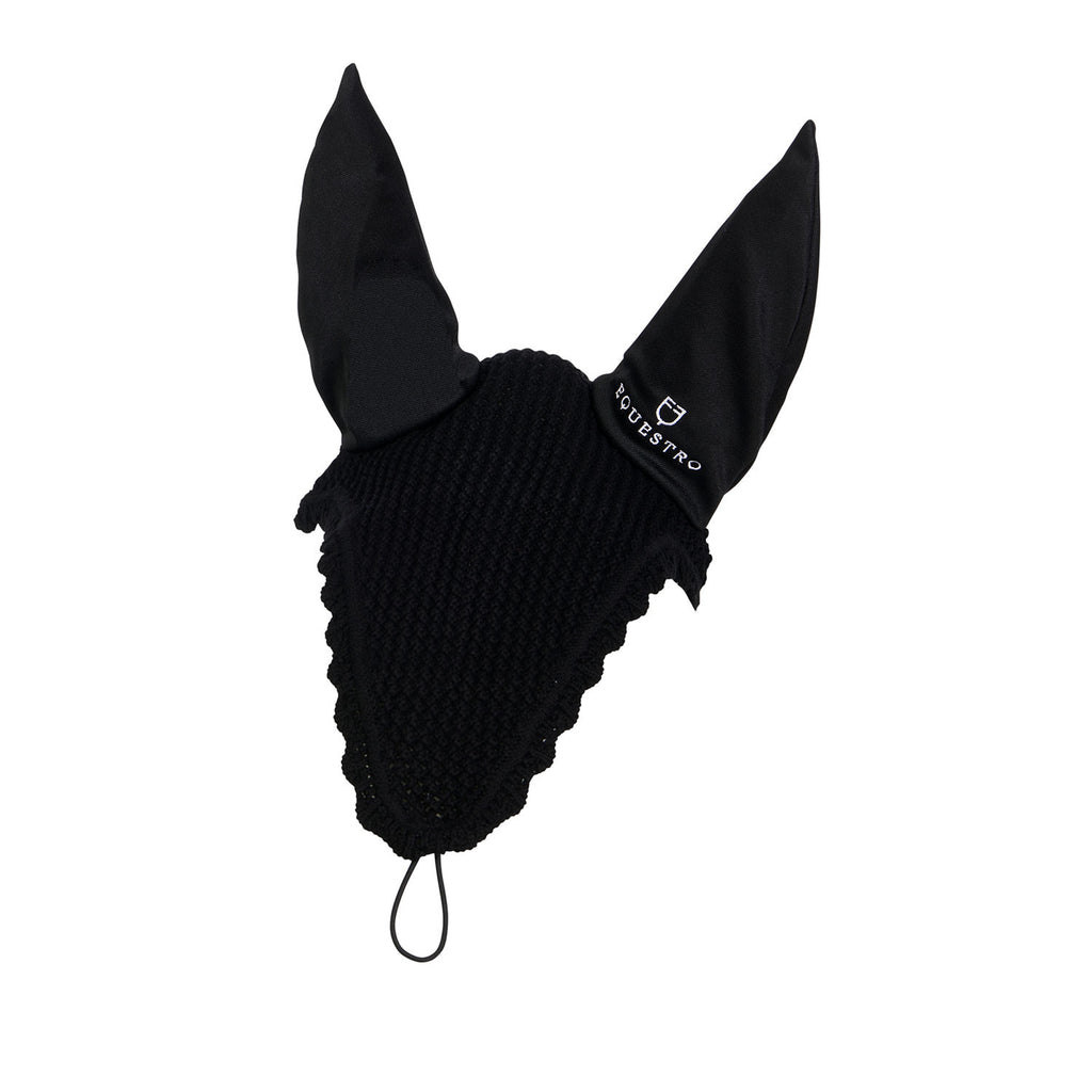 Knitted fly veil with elastic front strap