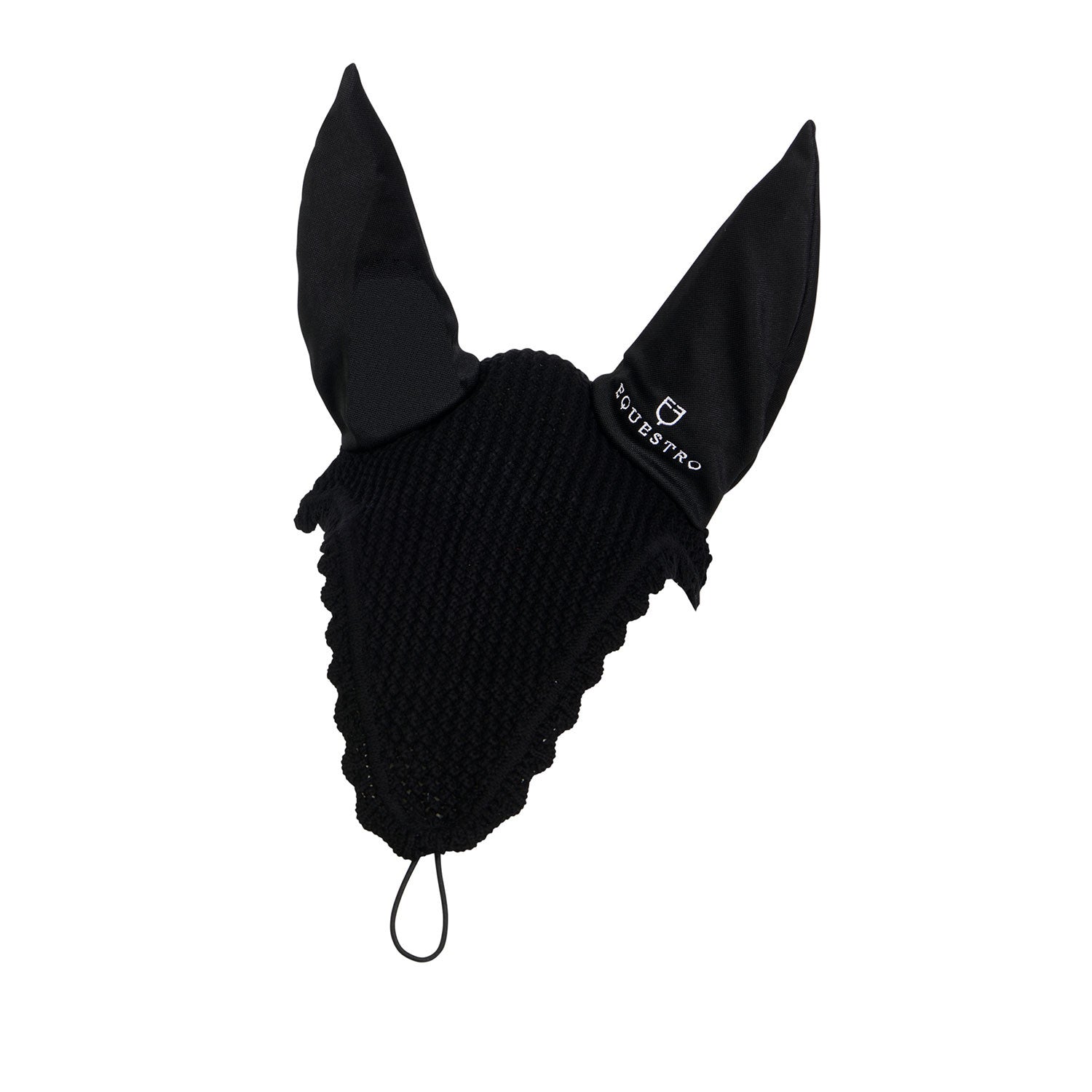 Knitted fly veil with elastic front strap