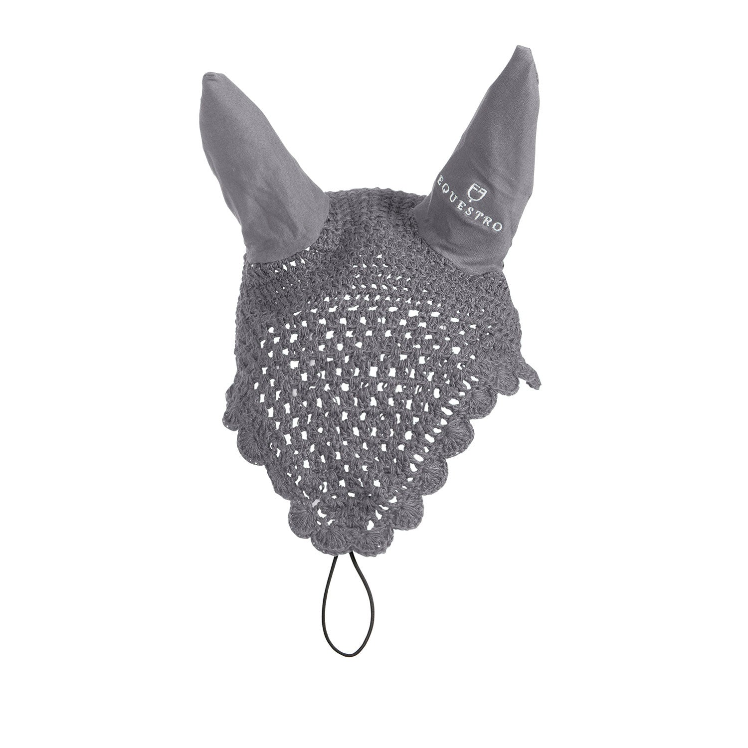 Knitted fly veil with elastic front strap