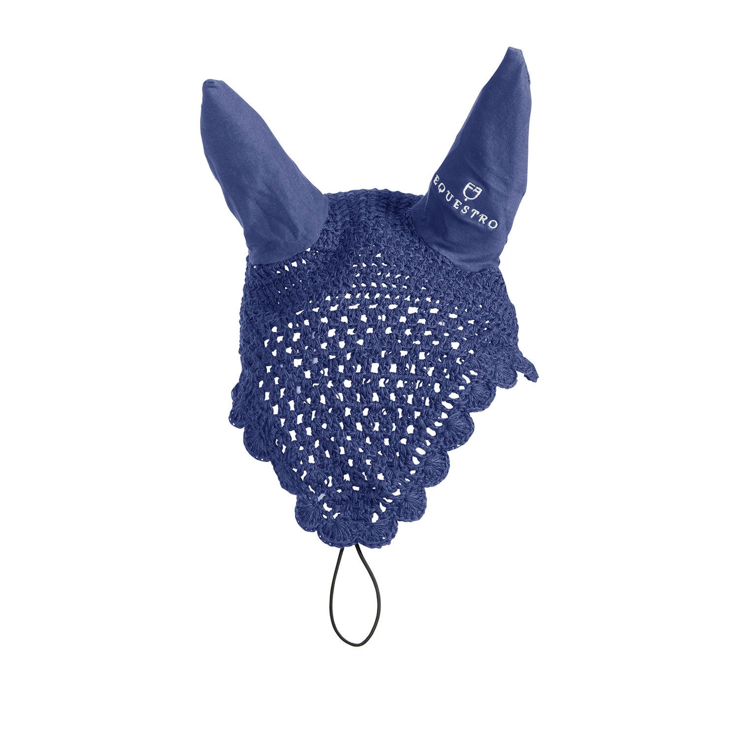 Knitted fly veil with elastic front strap