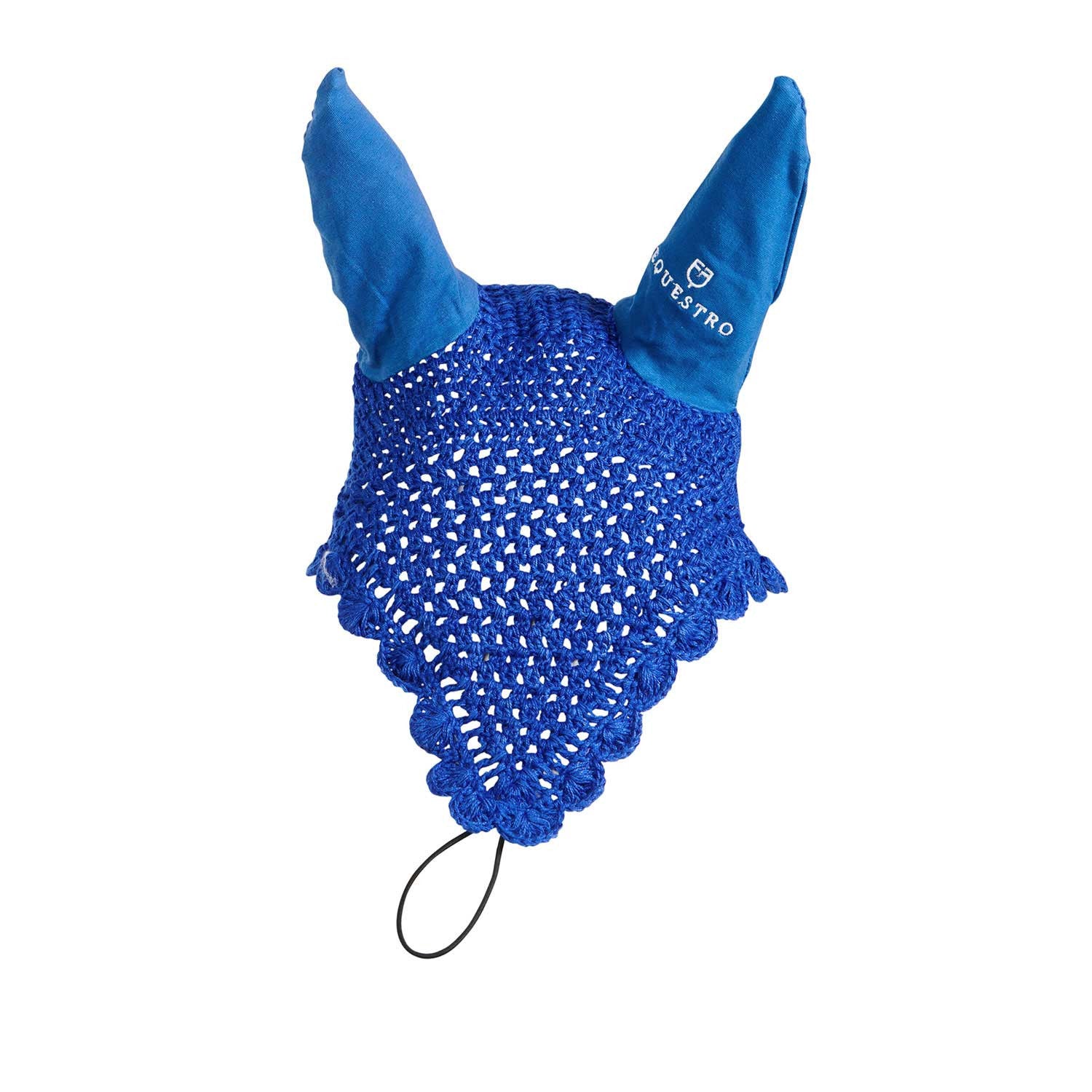 Knitted fly veil with elastic front strap
