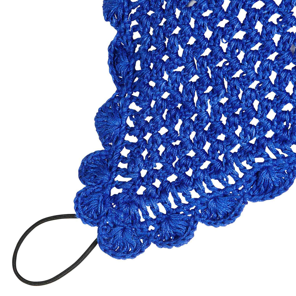 Knitted fly veil with elastic front strap