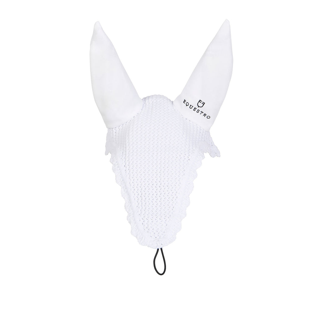 Knitted fly veil with elastic front strap