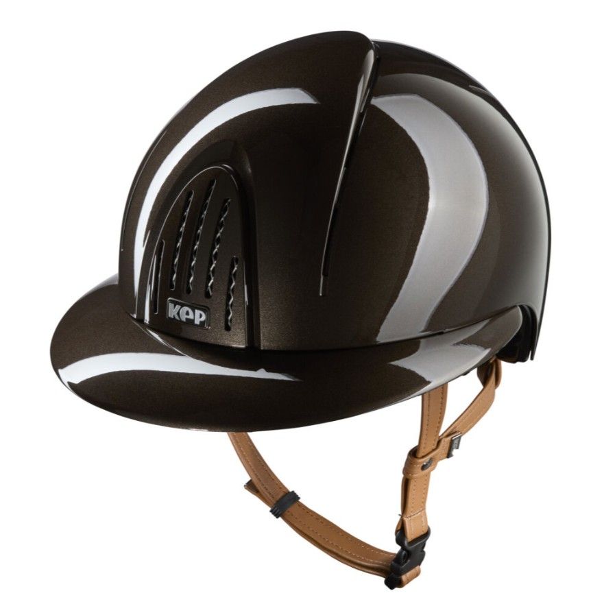 Kep Smart Nova- Metal Polish Brown Polo Visor (chinstrap beige)