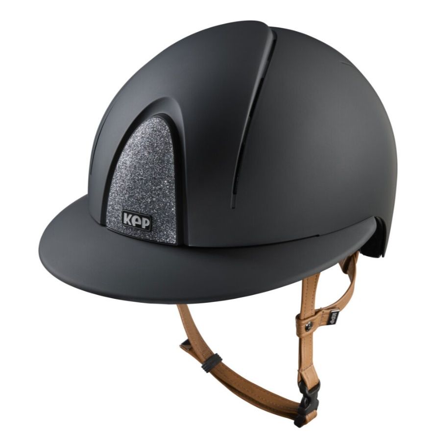 Kep Smart Nova- Textile Black Star Silver Polo Visor (beige chinstrap)