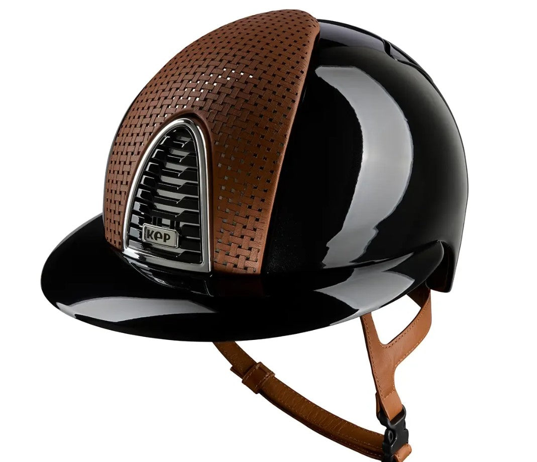 Kep Cromo2 - Verona - Polish Black with Verona Beige Front Polo Visor