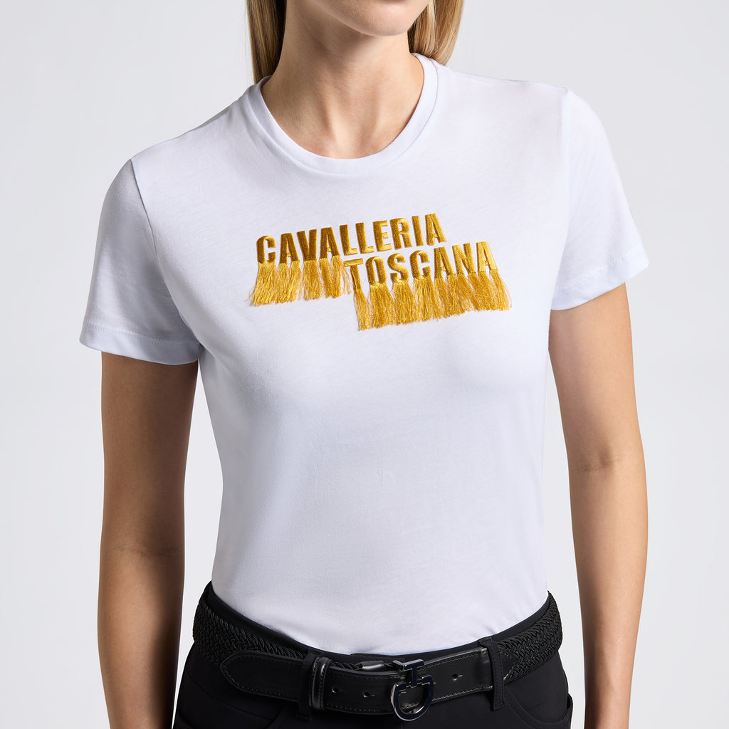 Cavalleria Toscana SS25 Cotton T-shirt w/Embroidery logo- TSD085
