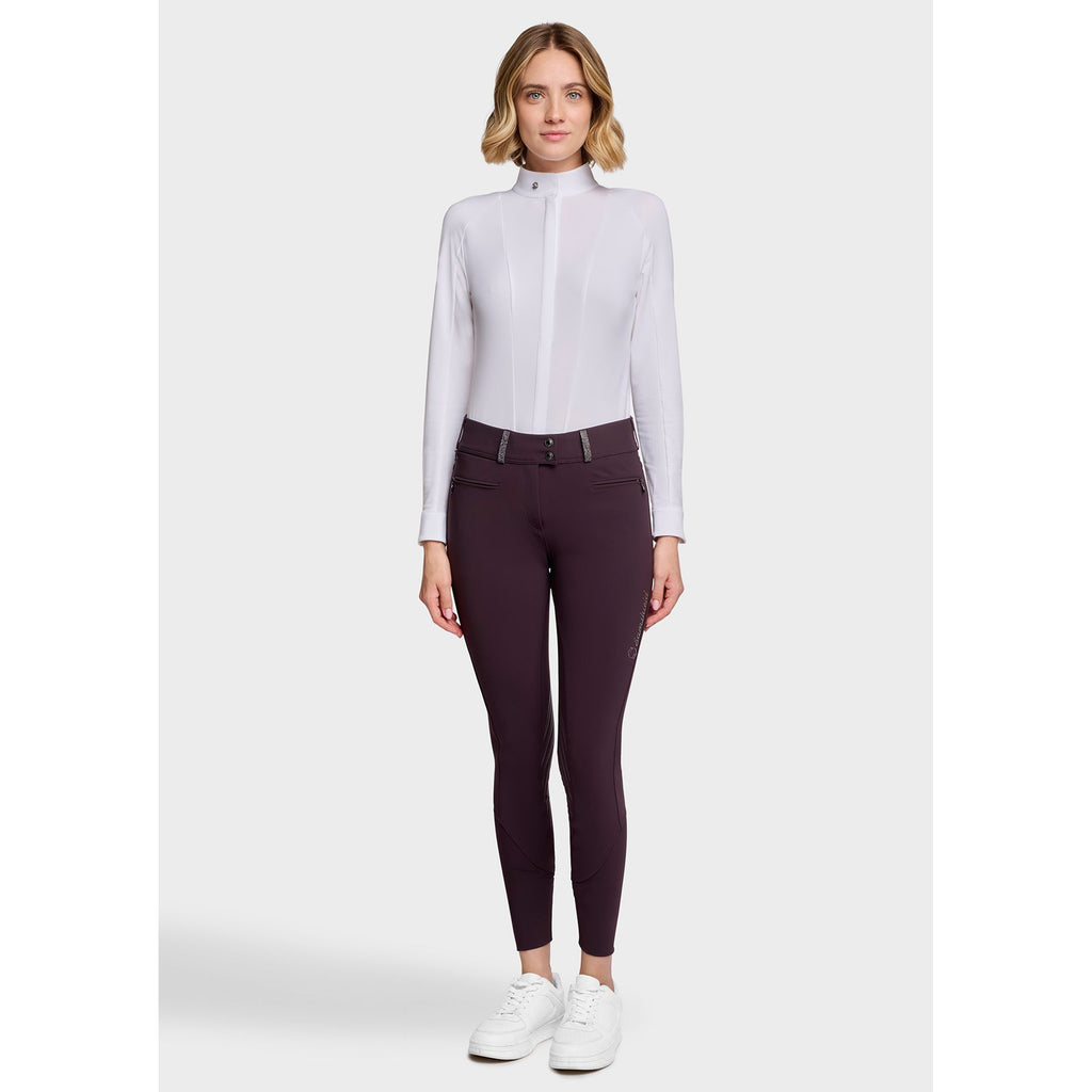 Samshield AW26 Clara Crystal Fabric Full Grip Breeches - Black Cherry
