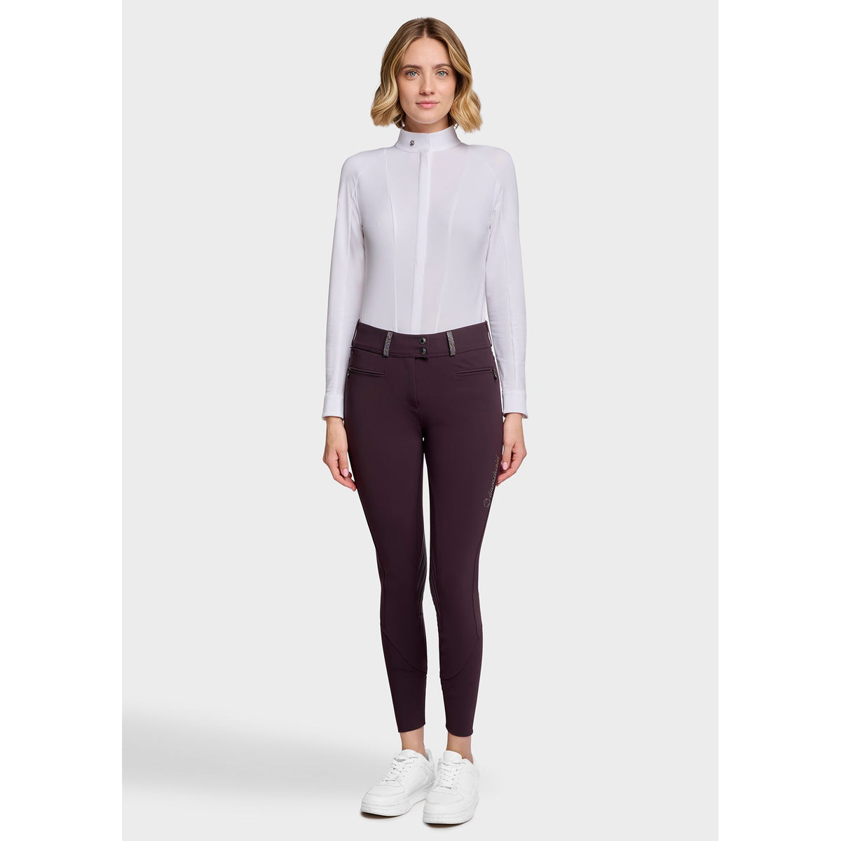 Samshield AW26 Clara Crystal Fabric Full Grip Breeches - Black Cherry