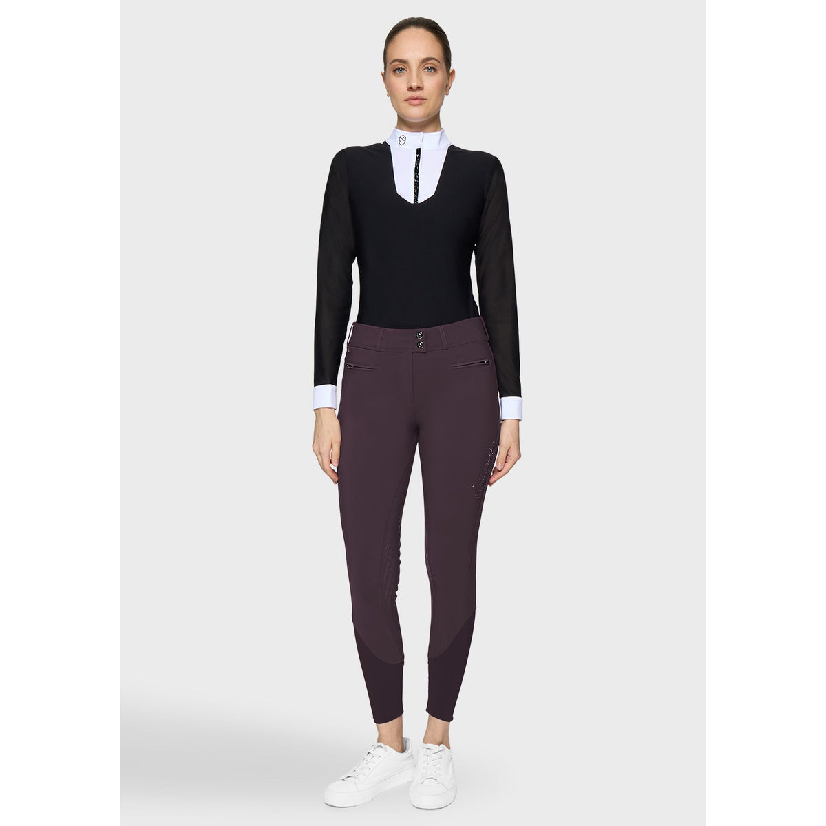Samshield AW26 Clara Floral Full Grip Breeches - Black Cherry