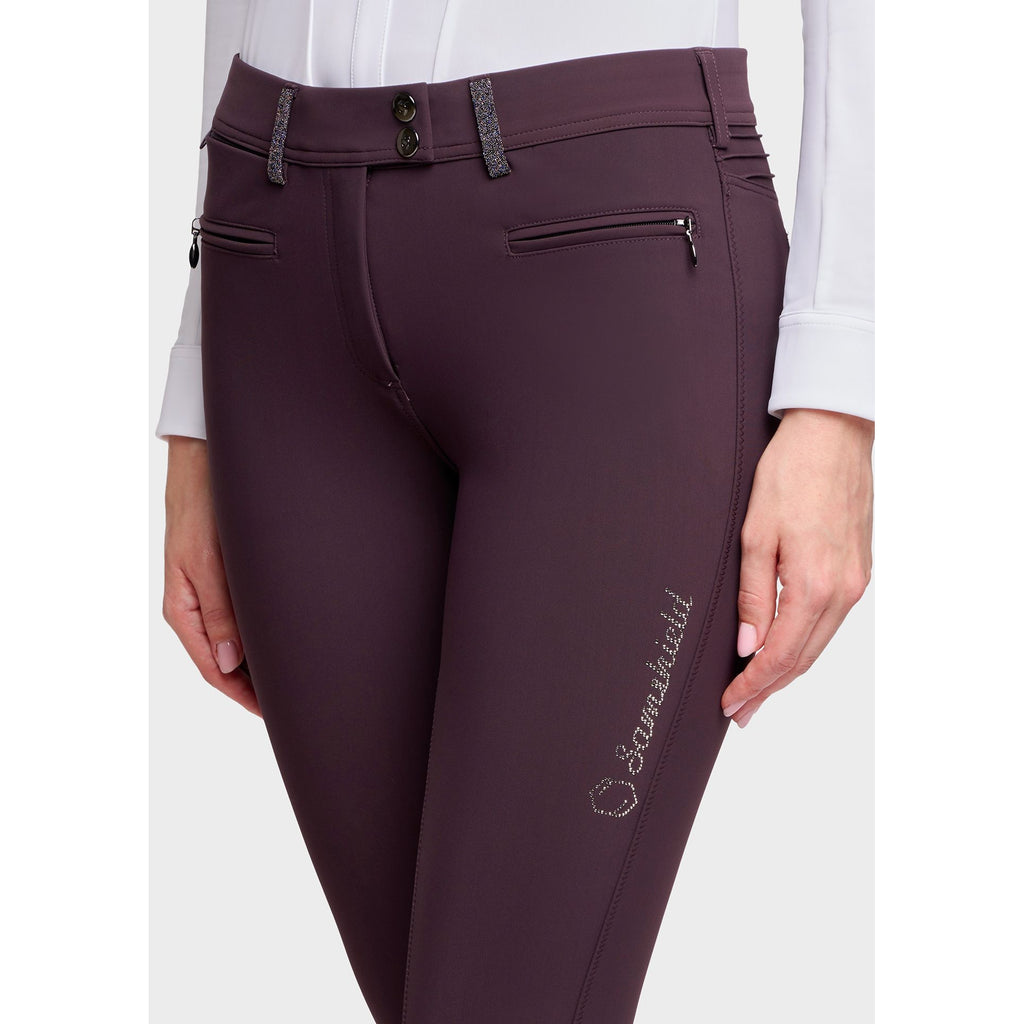 Samshield AW26 Diane Crystal Fabric Full Grip Breeches - Black Cherry