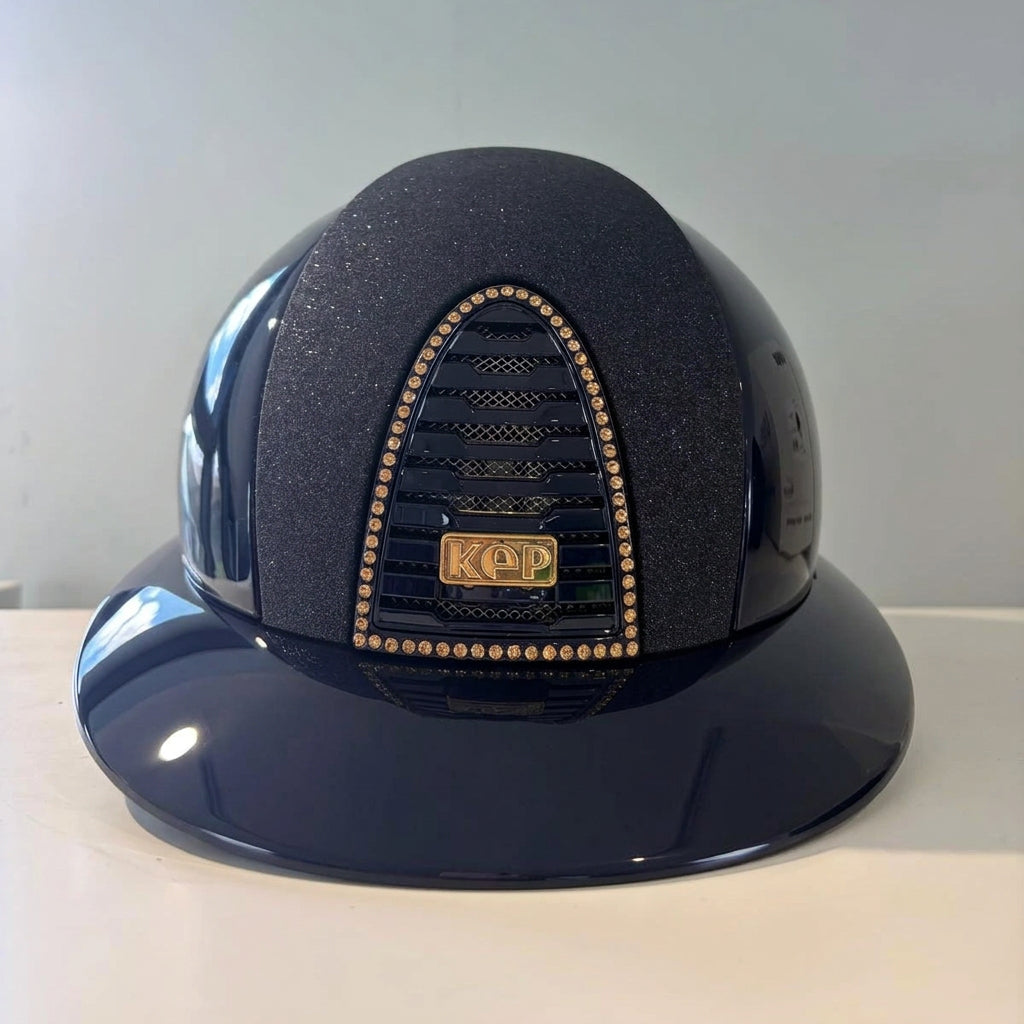 Kep Cromo2 Blue Polish with Crystal Star Fabric Front/Gold Crystal Frame/Glitter Logo Medium KE3