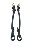 9" Cheek Pieces - Black/Rolled Leather Gold Buckles
