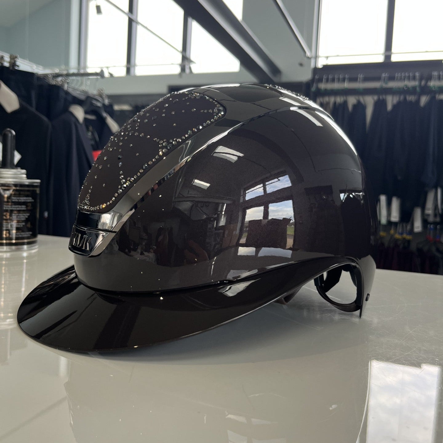 Kask Star Lady Pure Shine Espresso Brown/Greige Swarovski Riviera M - in stock and ready to ship! KA15