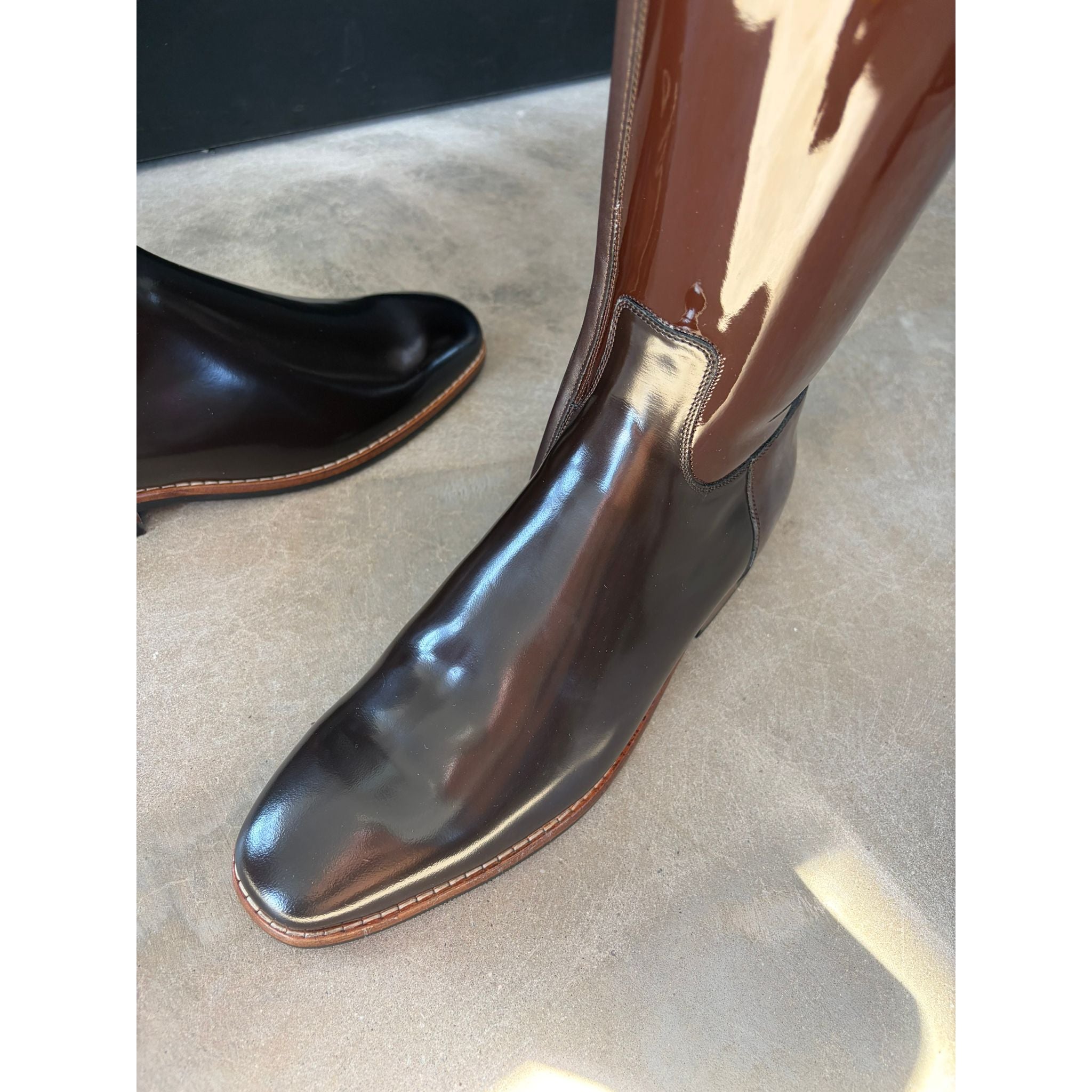 Petrie Significant Boot Brown Patent- Ready to Wear!