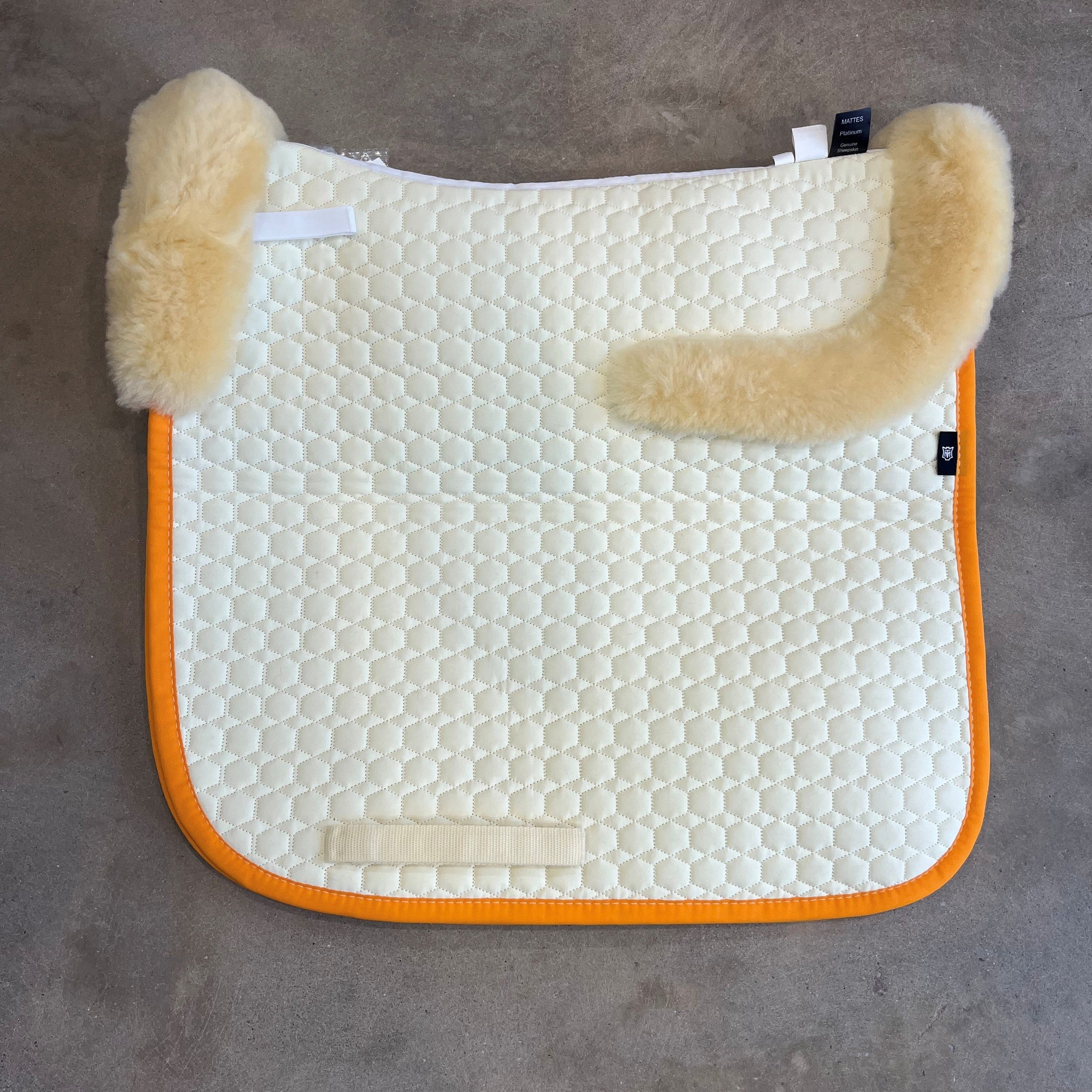 Mattes Saddle Pad with Front and Rear Trim - Champagne/light yellow FULL