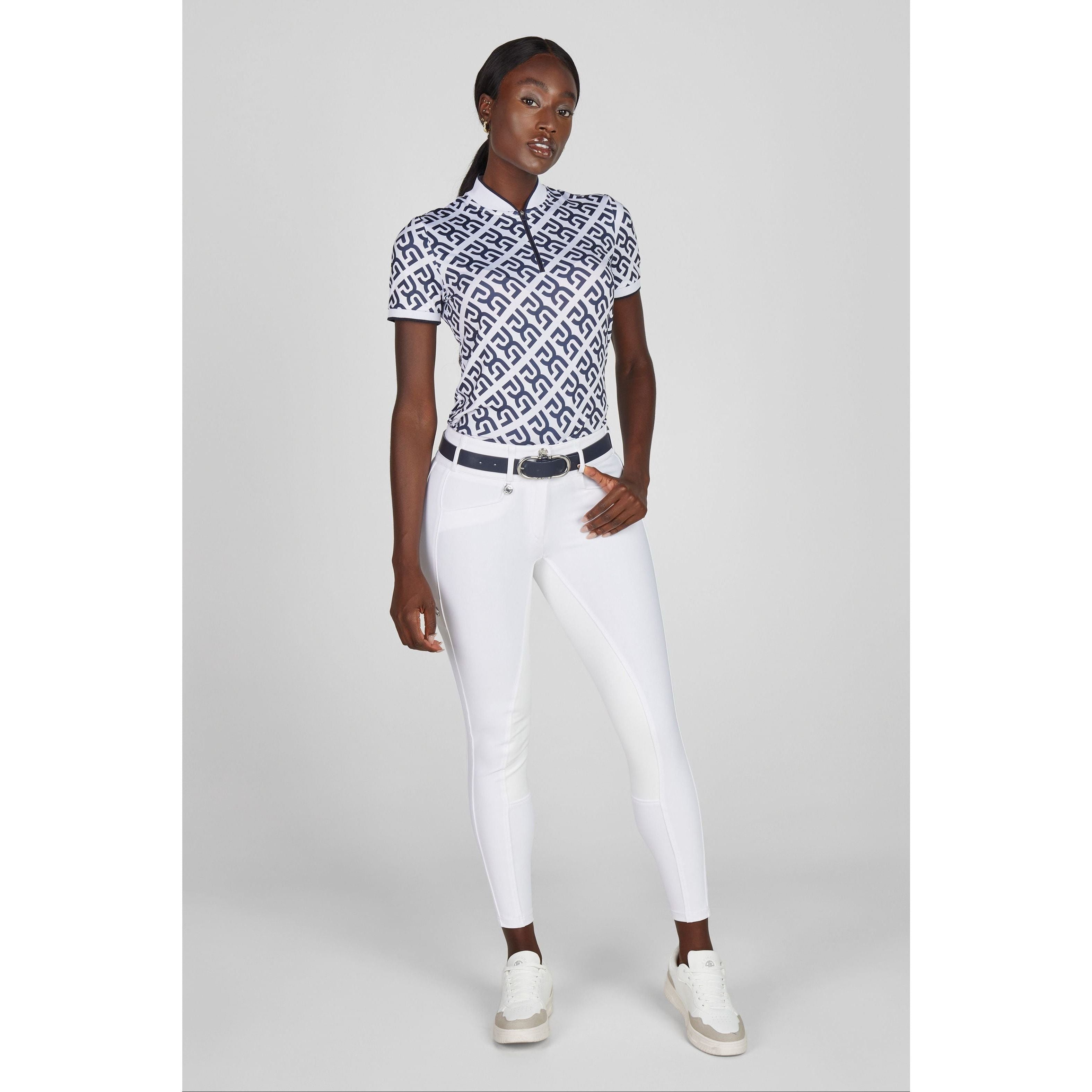 Pikeur SS26 Zip Polo Shirt - 1204 - Night Blue 390