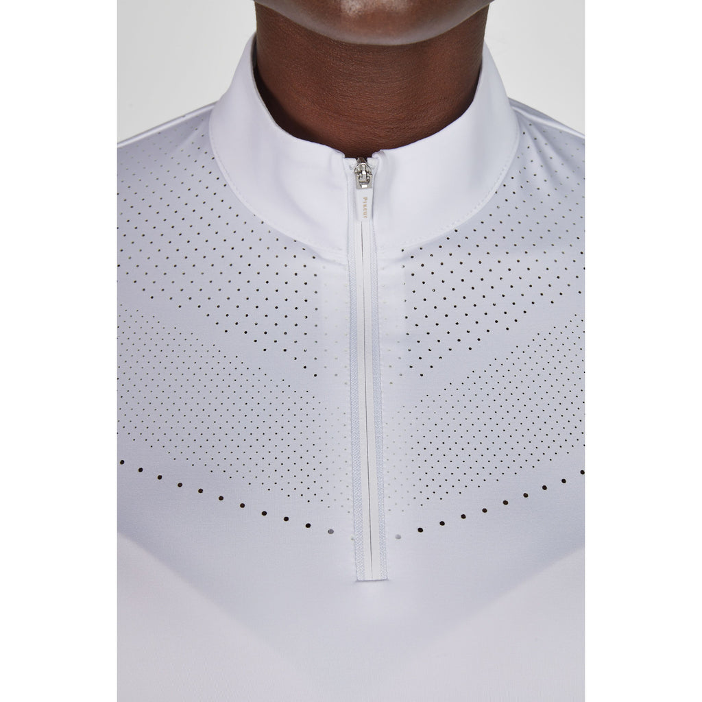 Pikeur SS26 Lasercut Competition Shirt 'Sports' 1232 - White 010
