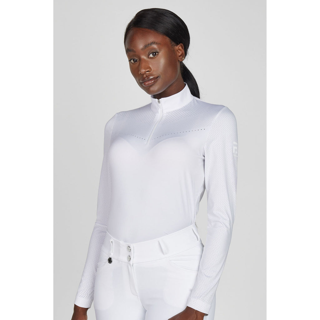 Pikeur SS26 Lasercut Competition Shirt 'Sports' 1232 - White 010