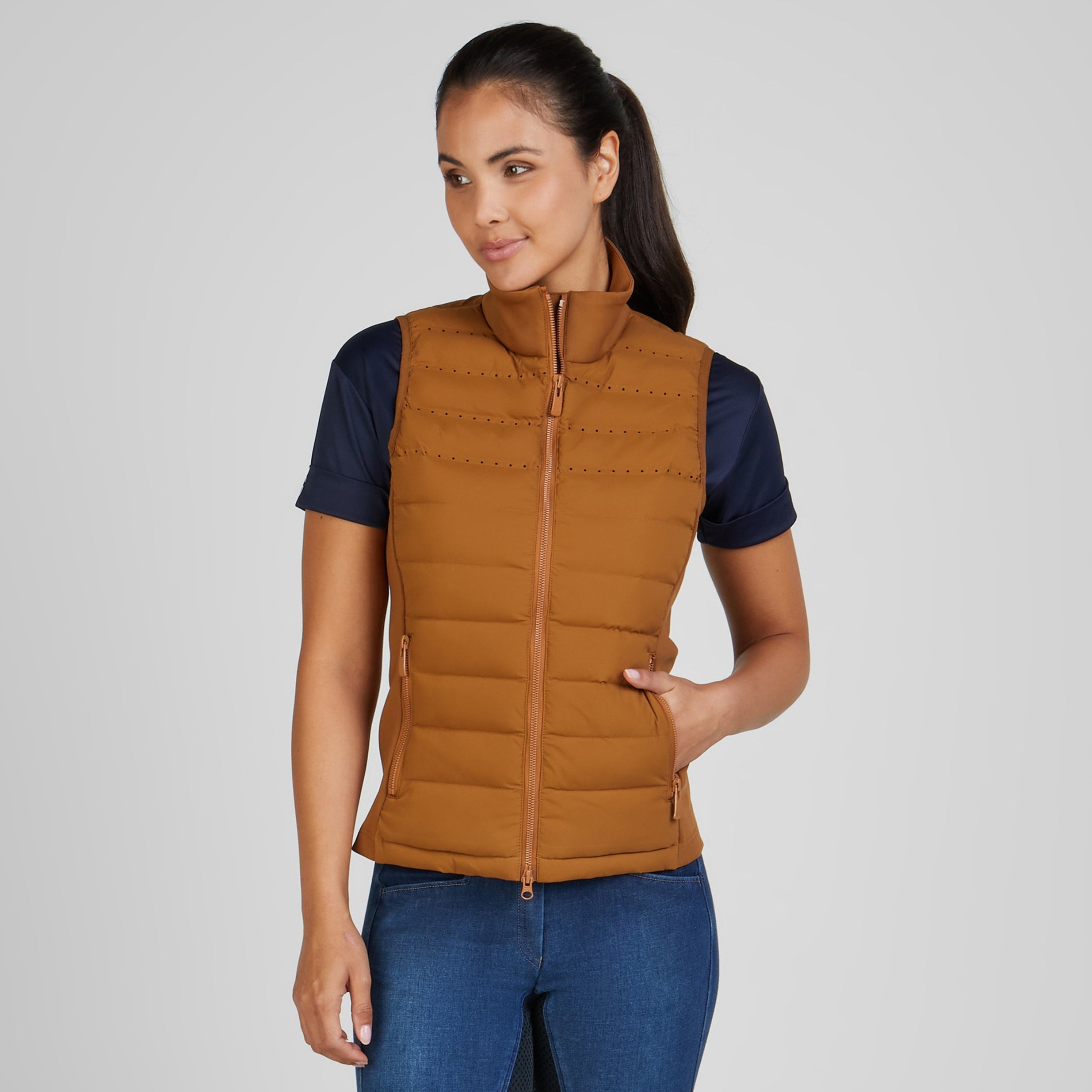 Pikeur SS25 Hybrid Vest 'Sports' 7003- Golden Caramel