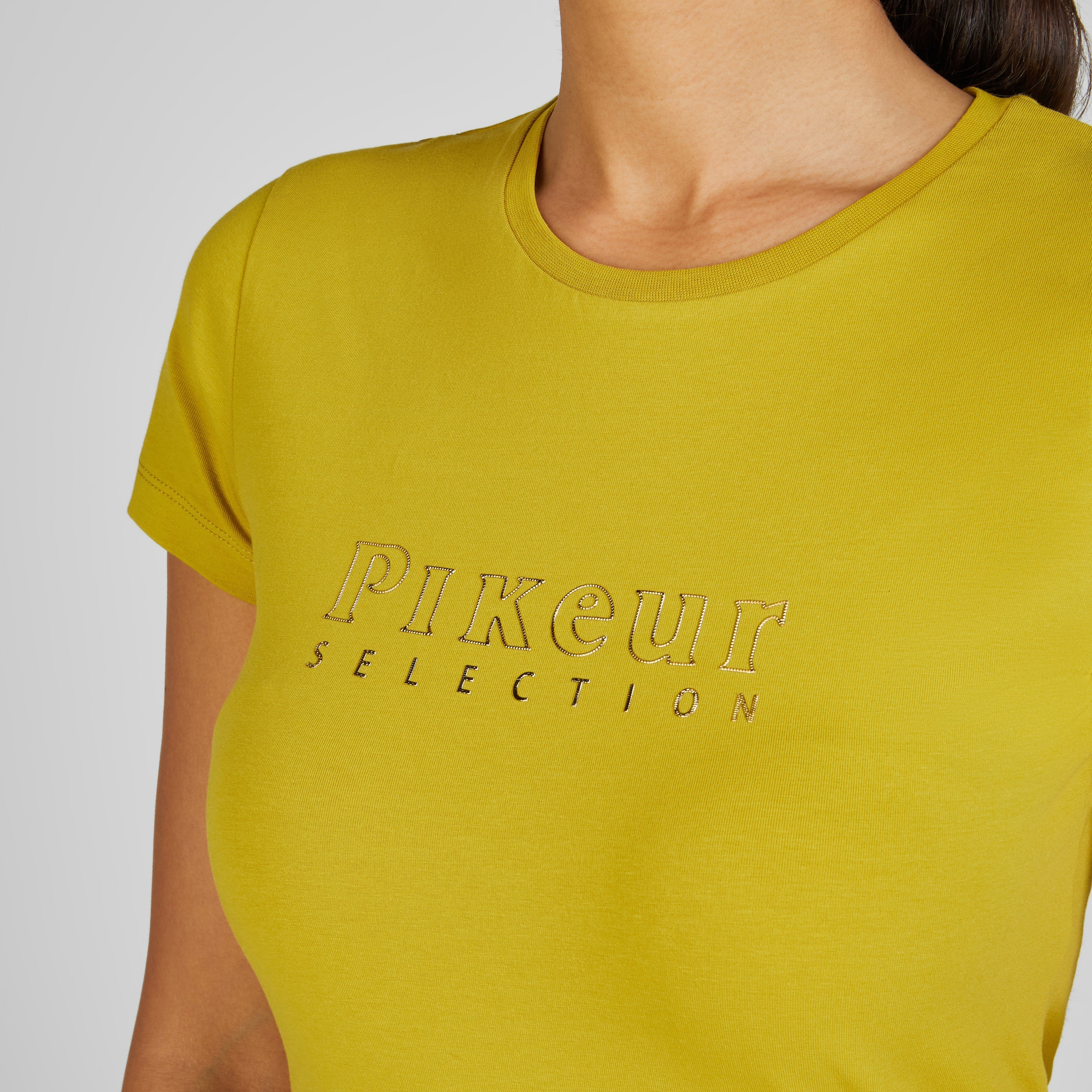 Pikeur SS25 Roundneck Shirt 'Selection' 7213- Golden Olive