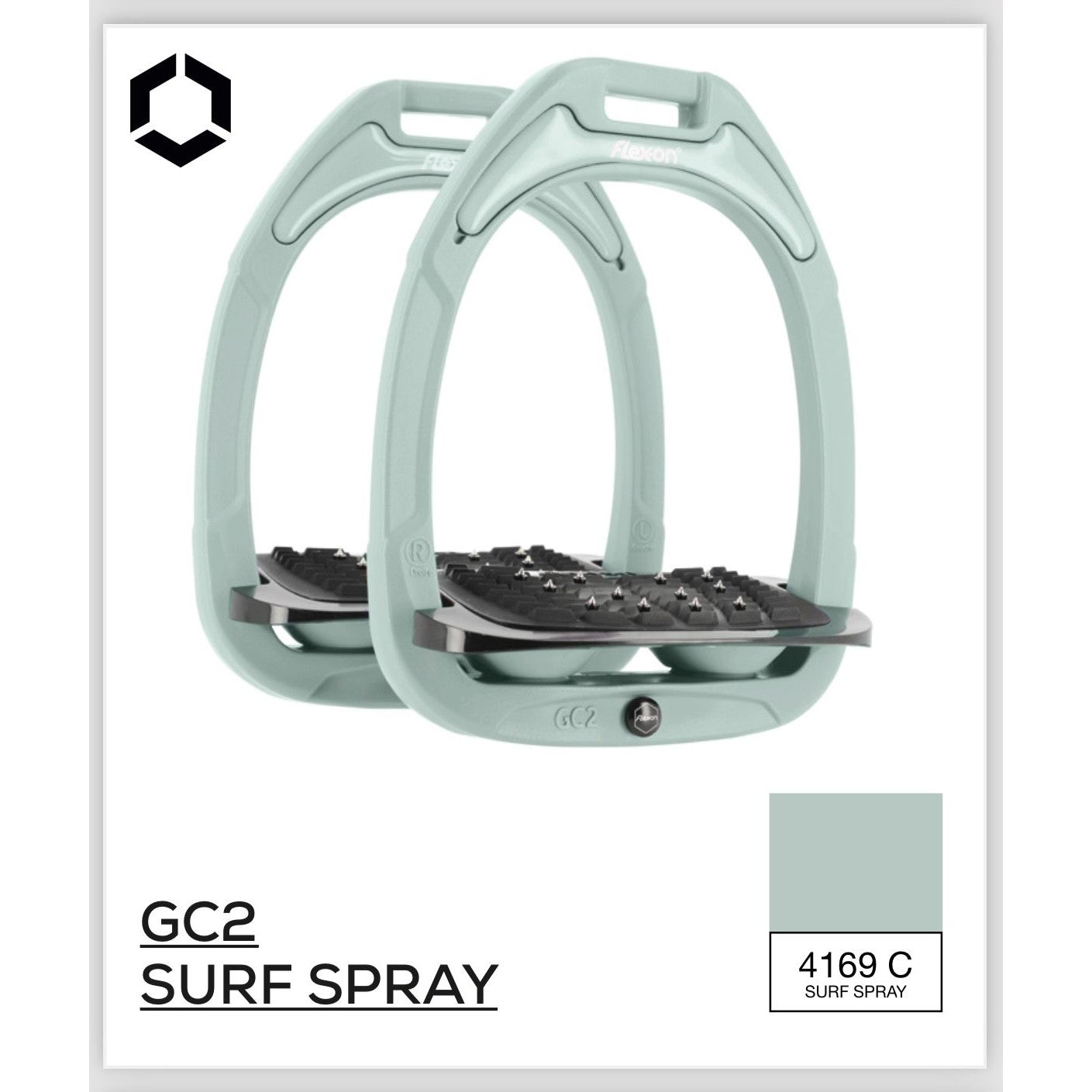 Flex-On Green Composite Stirrups - Limited Edition 'Surf Spray'