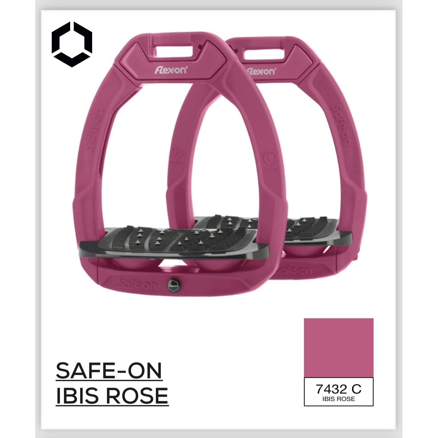 Flex-On Safe-On Stirrups for riders 40kg+ - Limited Edition 'Ibis Rose'