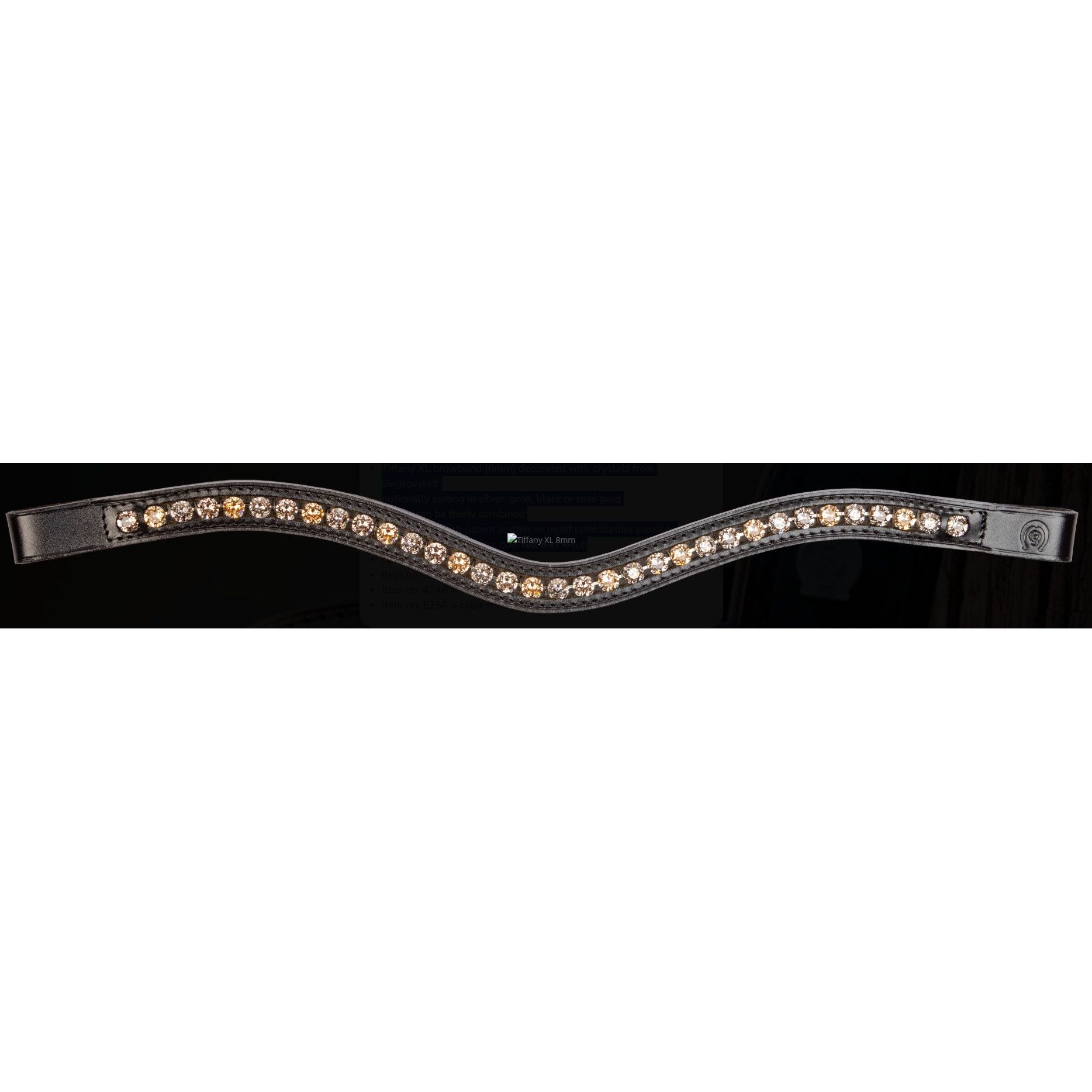 Otto Schumacher Tiffany XL 8mm Browband uni/coloured