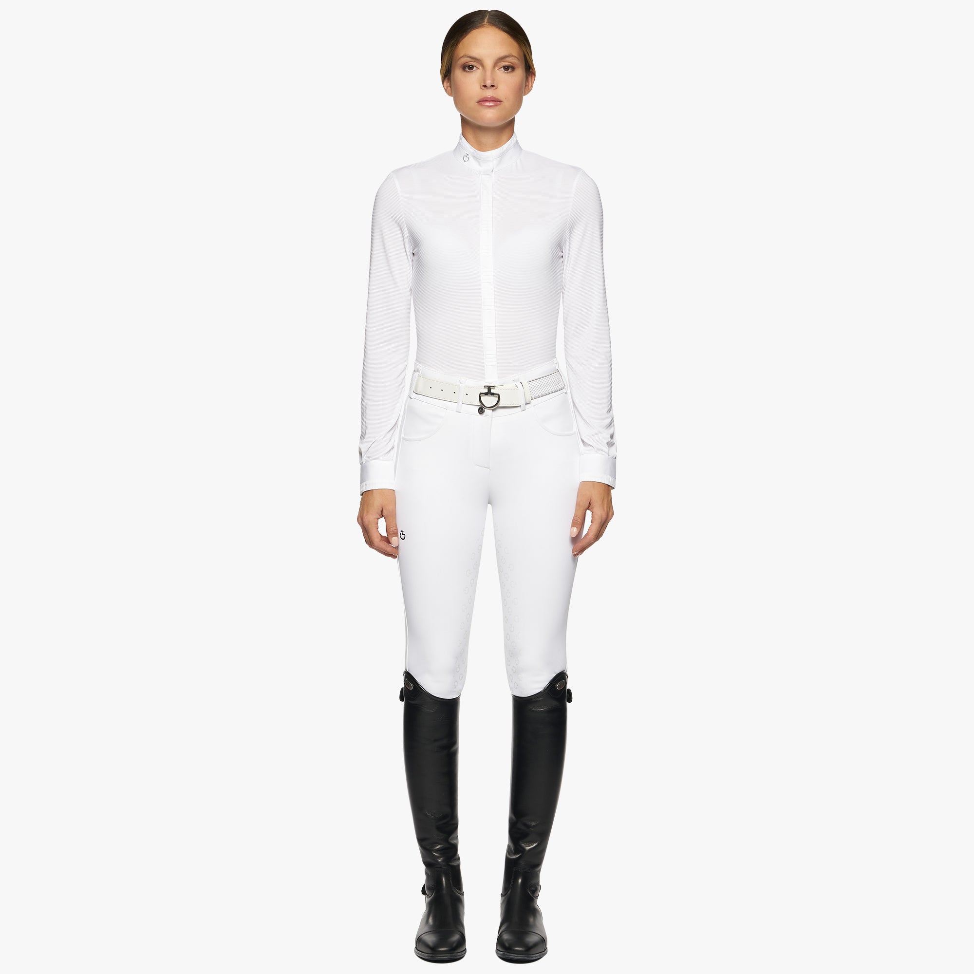 Cavalleria Toscana Alternating Pleats Jersey Showshirt- CAD214