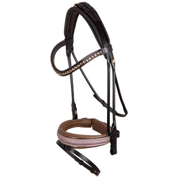 Otto Schumacher Munchen Rolled Snaffle Bridle - Ready to Wear - Full Size