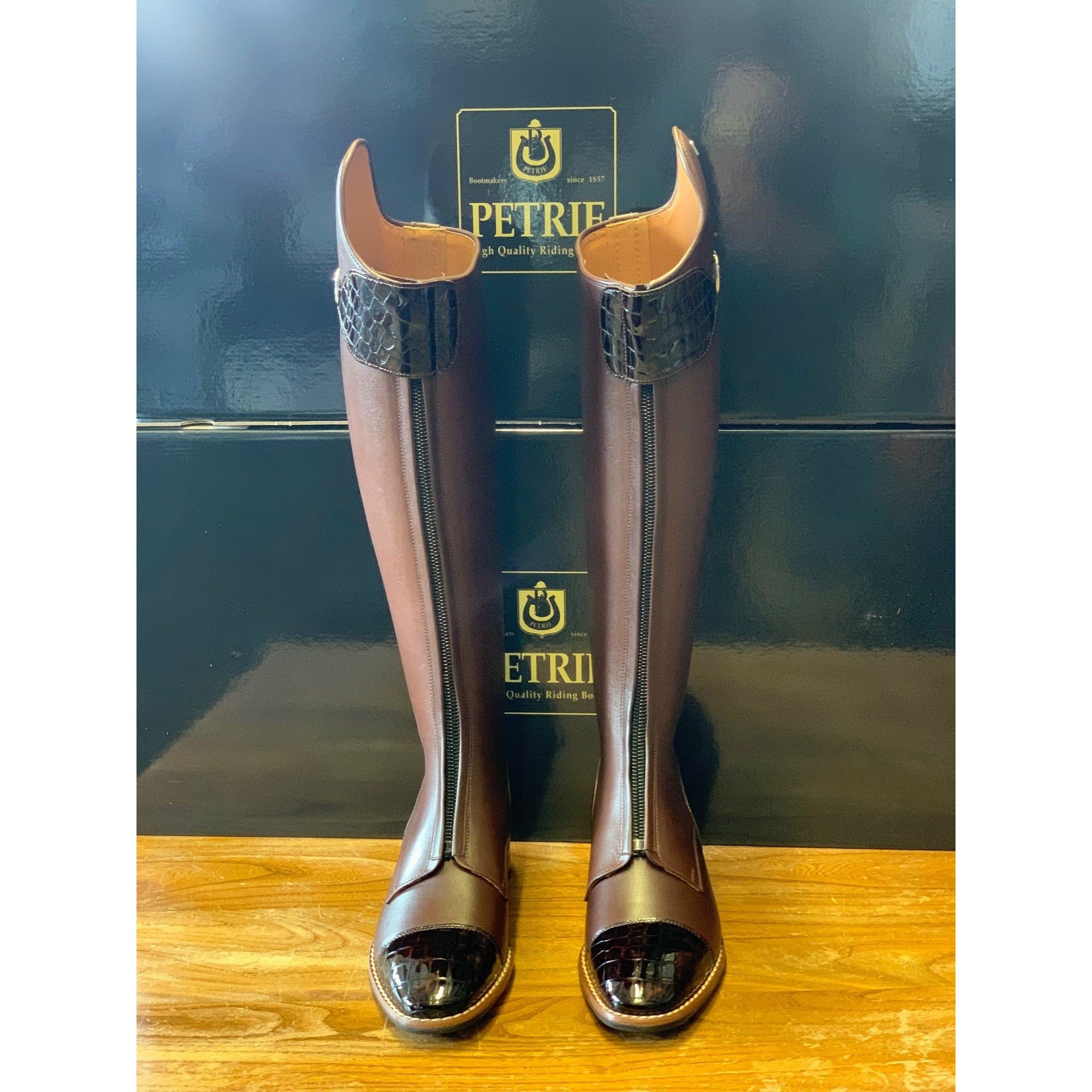 Petrie Athene Brown with Brown Croc Toe - One pair left!