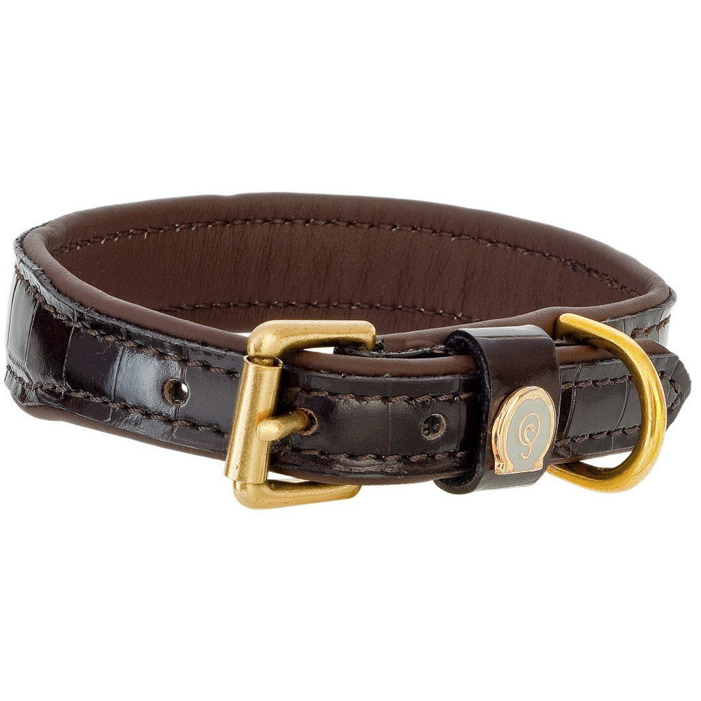 Otto Schumacher Croco Optic Leather Dog Collar