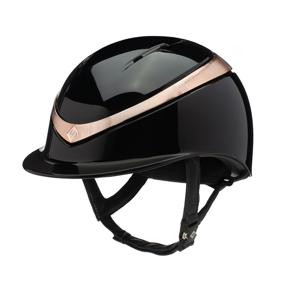 Charles Owen Halo - Black Gloss with Rose Gold